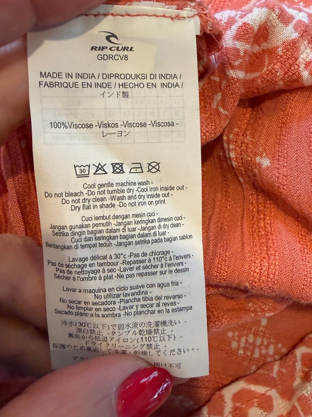 Rip Curl Coral Crochet-Accent Maxi Dress - Picture 3 of 6